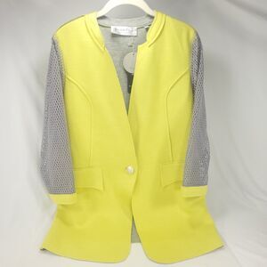 Patrizia Luca Milano Reversible Long Sleeve Jacket Womens Size M Gray Yellow